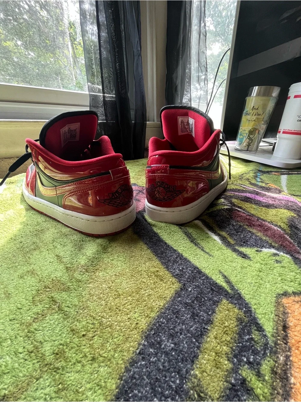 Jordan Kids' Black and Red High-Top Sneakers